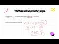Exploring Complementary and Supplementary Angles