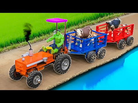 top most creative diy tractor making mini truck with trailers transport many cows