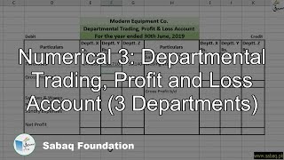 Numerical 3: Departmental Trading, Profit and Loss Account (3 Departments)