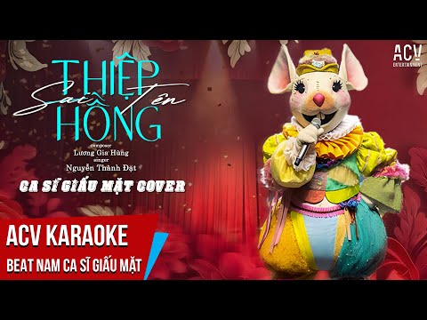 KARAOKE | Thiệp Hồng Sai Tên – Nguyễn Thành Đạt | Ca Sĩ Giấu Mặt Cover | Beat Tone Nam Chuẩn