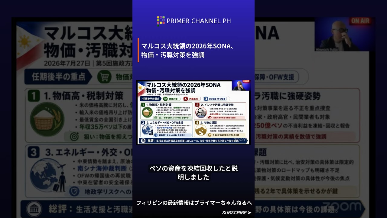 「マルコス大統領の2026年SONA、物価・汚職対策を強調」 #フィリピンニュース #shorts