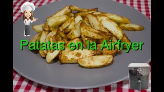 Te enseño cómo hacer patatas 🍟 en airfryer y que te queden perfectas sin apenas aceite 😋😋😋