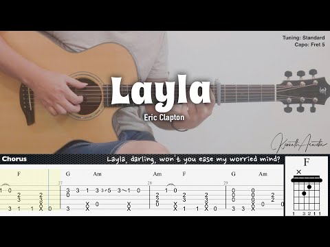 Layla - Eric Clapton | Fingerstyle Guitar | TAB + Chords + Lyrics