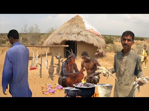 Hunt to Survive | Tribal Hunting Village Life Pakistan | Cooking Traditional Food | Wild Hadza Tribe