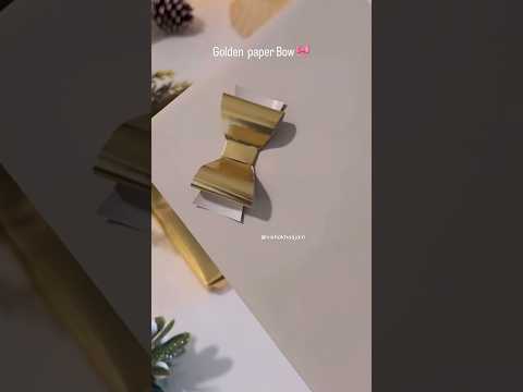 Easy tutorial of making ๐ โจLets make golden bow ๐ #ribbon #bow #giftbox