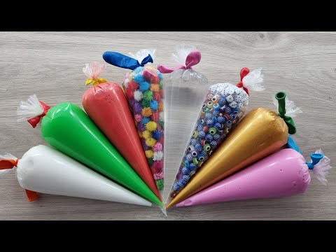 Mixing Stuff with Piping Bags #asmr #pipingbagslime