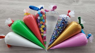 Mixing Stuff with Piping Bags #asmr #pipingbagslime