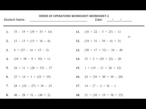 order of operations 3rd grade worksheets jobs ecityworks