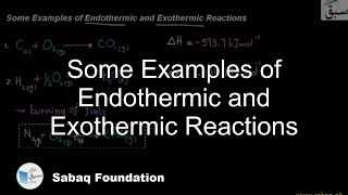 Some Examples of Endothermic and Exothermic Reactions