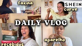 FIZEMOS FAXINA, COLOQUEI APARELHO, RECEBIDOS  SHEIN E COMPRINHAS NA SHOPEE | vlog da rotina 