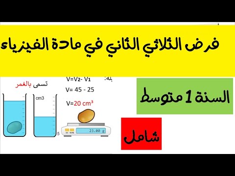 فرض الفيزياء للسنة الاولى متوسط الفصل الثاني