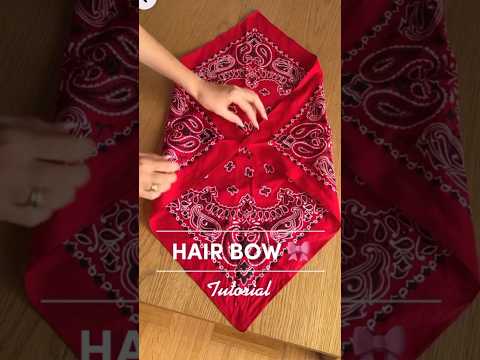 Hair Bow with hanky๐ #bowmaking bow tutorial #bow #hack #diy #craft