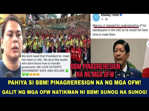 BBM TINABOY SA UAE NG MGA OFW! PINAGRERESIGN NA NG MGA OFW! GALIT NA GALIT SILA!