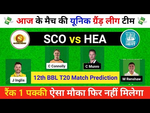 SCO vs HEA Dream11 Prediction, SCO vs HEA Dream11 Prediction Today, HEA vs SCO Dream11 Prediction