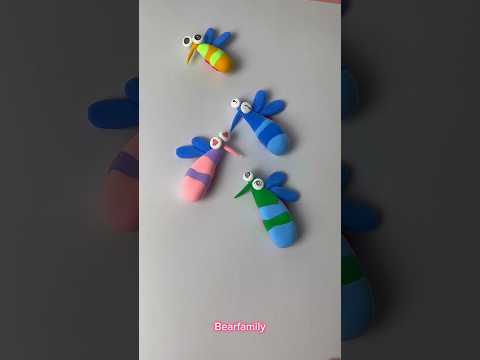DIY Mosquito With Clay Funny #shortvideo #love #bearfamily #clay #satisfying #trending #viral