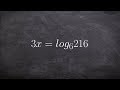 Logarithmic and Exponential Equations