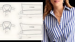 مش هتغلط في الياقة تاني! باترون + خياطة ياقة شميز باحتراف | ياقة قميص
