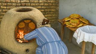 🌰🔥 Baking Hazelnut Bread in a Tandoor 🍞🌿 Wild Herb Cooking in an Azerbaijani Mountain Village