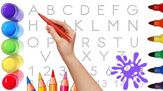 Alphabet, ABC song, ABCD, A to Z, Kids rhymes, collection for writing along dotted lines for toddler