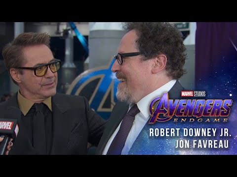 Robert Downey Jr. and Jon Favreau at the Premiere