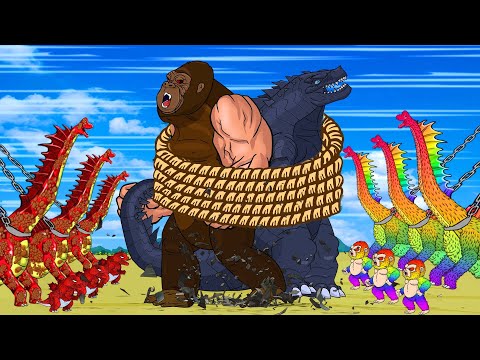 If GODZILLA & KONG vs इतालवी ब्रेनरोट एआई एनिमल की सभी मूल कहानियाँ | Godzilla & Brainrot Cartoon