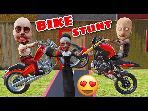 Grandpa or Mr meat ka Bike Stunt #shorts || granny grandpa || gulli bulli aur granny