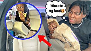 Hiding In The TRUNK Then EATING My Bf FOOD!