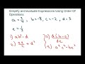Solving Expressions and Operations