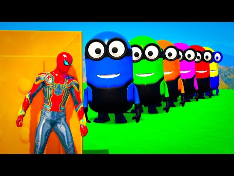 ✅GTA 5 RAGDOLL SPIDERMAN VS MINIONS EPIC FAILS & FALLS! #shorts #gtav #shortsfeed"