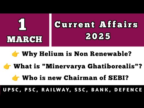 1 March Current Affairs 2025 | Daily Current Affairs #gk