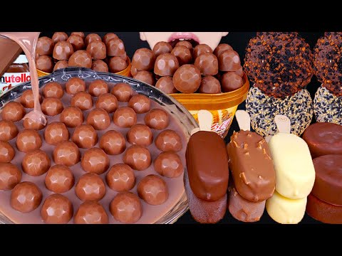 ASMR MALTESERS CHOCOLATE ICE CREAM NUTELLA DESSERT MUKBANG 몰티져스 초콜릿 먹방 チョコレート デザート 咀嚼音 EATING SOUNDS