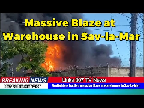 Firefighters battling massive blaze at warehouse in Sav-la-Mar