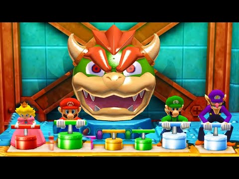 Mario Party The Top 100 - Peach vs Mario Luigi vs Waluigi(Very Hard Difficulty)| Cartoons Mee
