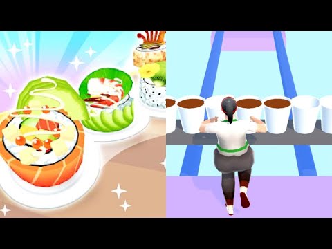 Sushi Stack VS Barista Run!- Gameplay Walkthrough iOS/Android Games Ep 1