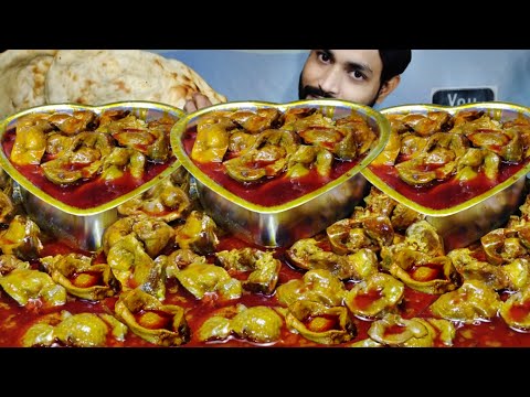 ❤️ 1 Kg Chicken Gizzard/Stomach Curry, Butter Naan Eating | Chicken Parts | Oily Food | Mukbang