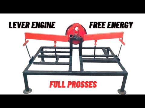 How To Make Flywheel Lever Engine Free Energy Machine Full Prosses New Idea Using Two Lever & Spring