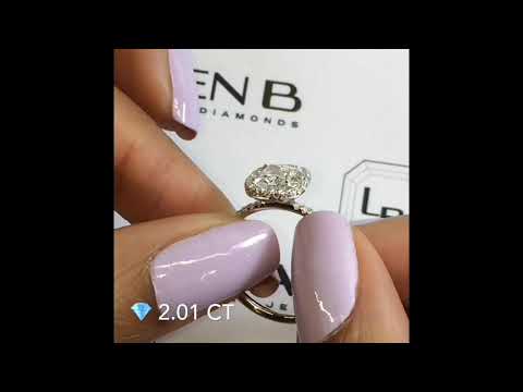 2.01 ct Cushion Cut Diamond Double Edge Halo Ring
