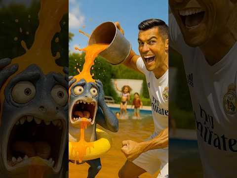 رونالدو وترالاليرو ترلالا وضعوا الألوان في حوض السباحة! 😂🎨🏊‍♂️