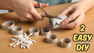 What I Made from Cotton Buds and Toilet Paper Rolls? Easy DIY Crafts ♻️ Handmade Decor Ideas