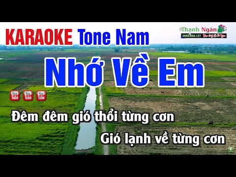 Nhớ Về Em Karaoke | đêm đêm gió thổi từng cơn… | Nhạc Sống Thanh Ngân