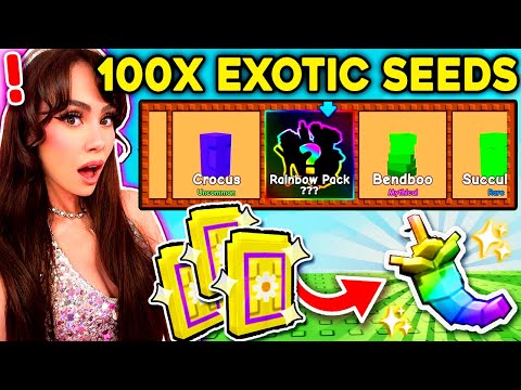 I OPENED 100 EXOTIC SEEDS In Grow A Garden!