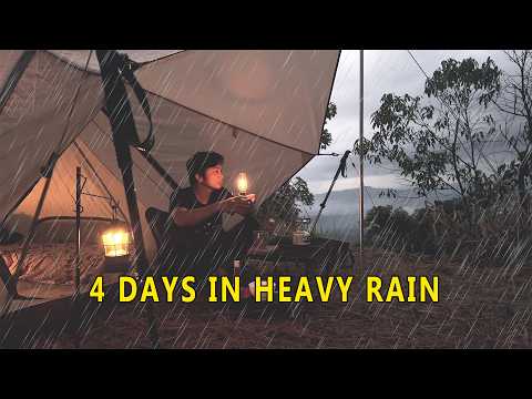 I Spent 4 DAYS Solo Camping in HEAVY RAIN