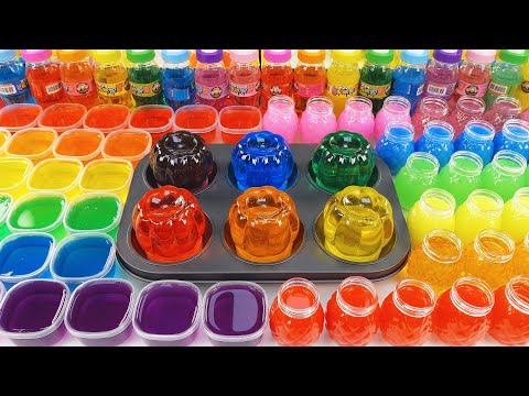 Satisfying Video How to make Rainbow Jelly Bottle Slime Mixing All My Slime Smoothie Cutting ASMR