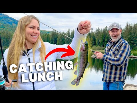 Could We SURVIVE With A Fishing Pole? | Rainbow Trout Fishing CATCH & COOK