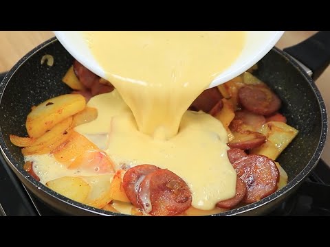 Omelete Recheado com Linguiça e Batatas , Rápido, Sustentável e Delicioso! Você vai se surpreender!