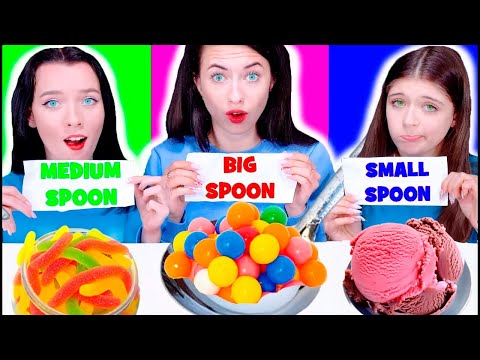 ASMR Big Spoon VS Medium Spoon VS Small Spoon Food Challenge