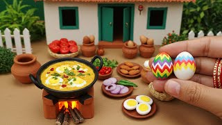 How To Make Miniature Egg Curry Recipe | Indian Village Food ASMR | Tiny Foodkey