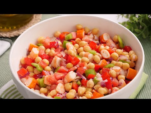 Ensalada de Garbanzos lista en minutos y súper fresca
