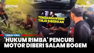 Viral! Komplotan Pencuri Motor Kena Bogem Mentah Warga di Cirebon