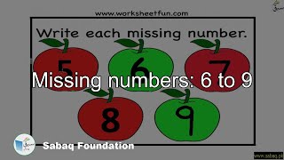Missing numbers: 6 to 9